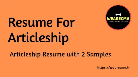 Resume For Articleship or Internship